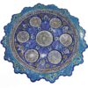 سرویس چایخوری مسی دست ساز ایرانی – میناکاری آبی