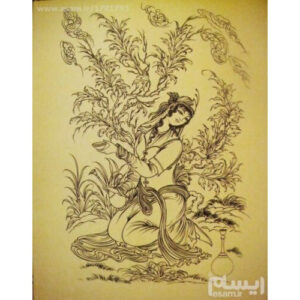 نقاشی مینیاتور اصیل ایرانی: گواش و آبرنگ – دختر