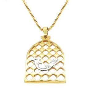 گردنبند استیل ایرانی طرح مینیمال مرغ آمین