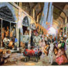 تابلو فرش دستباف ایرانی از تبریز با تصویر بازار مسگران