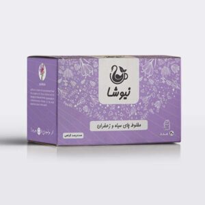 چای سیاه نیوشا با طعم زعفران شامل 20 عدد چای کیسه‌ای 70 گرمی (10 عددی)