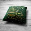 روکش کوسن مخمل ایرانی – طرح خوشنویسی سبز (مجموعه ۲ عددی)