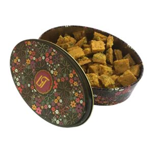 تکه‌های سوهان – تافی سنتی ایرانی با مغز پسته و زعفران و گلاب، ۴۲۰ گرم (۲ بسته)