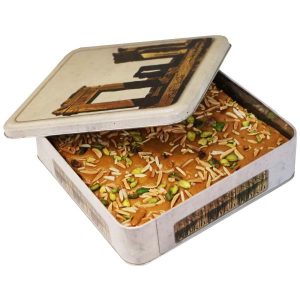 سوهان عسلی قم – پسته سنتی & بادام با تافی شکننده زعفران-گلاب