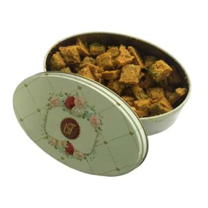 سوهان قم تکه‌ای – پسته سنتی با زعفران و گلاب – تافی ایرانی ۴۲۰ گرمی (۲ بسته)