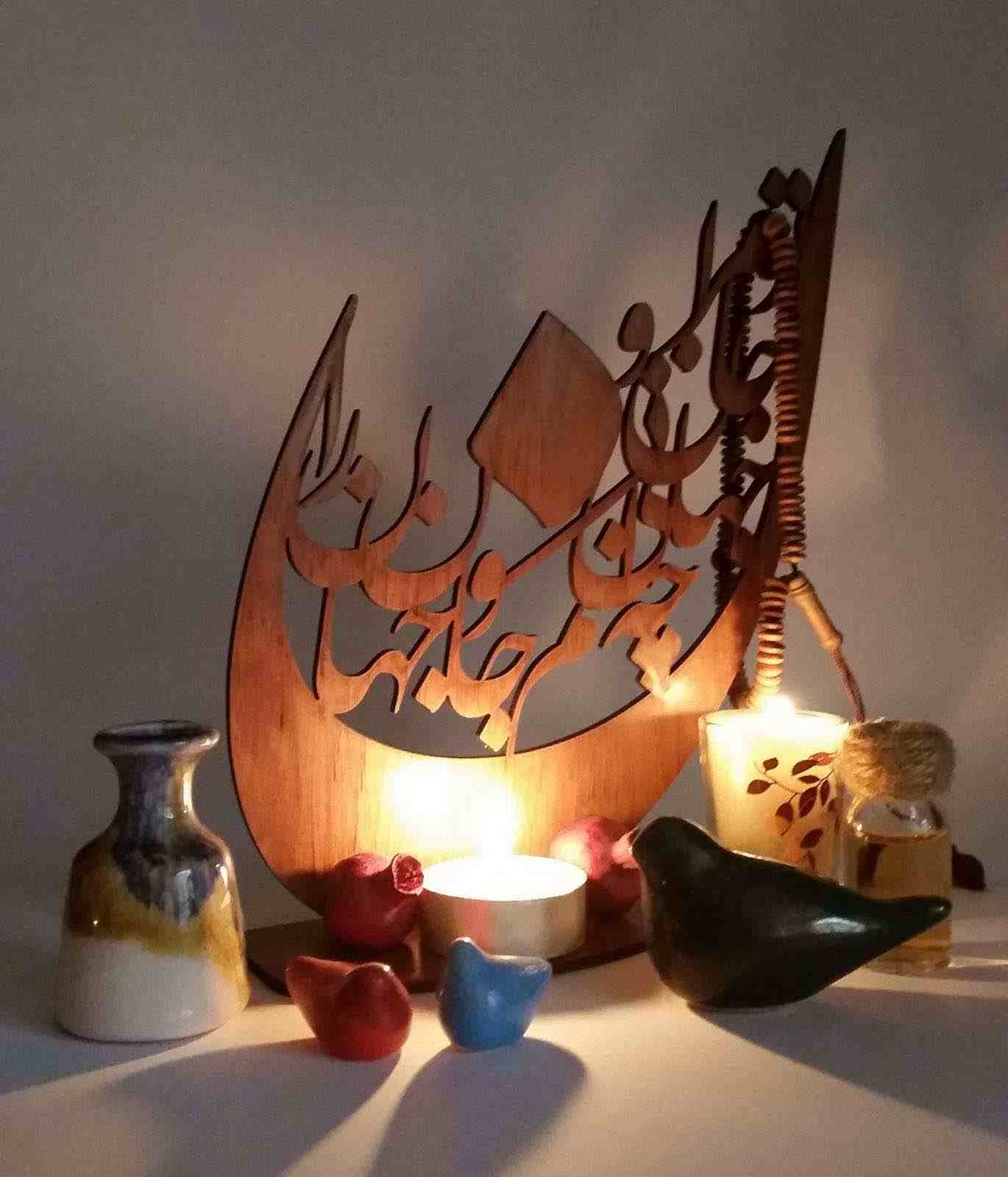 جاشمعی رومیزی چوبی طرح ایرانی مدل Tomara