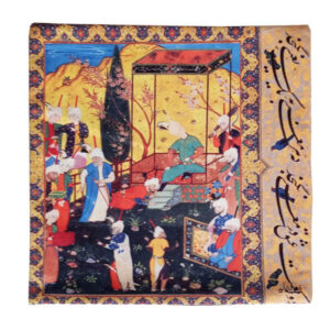 روکش کوسن مخمل ایرانی – طرح شاهنامه (مجموعه ۲ عددی)