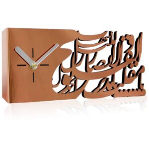 ساعت رومیزی مسی به سبک ایرانی مدل شعر