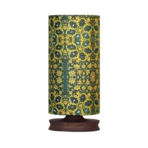 چراغ رومیزی چوبی مینیمالیستی ایرانی و استوانه کنار تخت، دست‌ساز T701