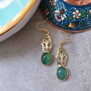 گوشواره برنجی ایرانی مدل عقیق
