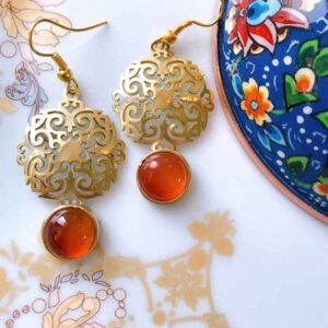 گوشواره برنجی ایرانی مدل همتا