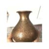 گلدان مسی حکاکی‌شده‌ی ایرانی با طرح خمره‌ای، مناسب برای تک‌شاخه با هنر گل