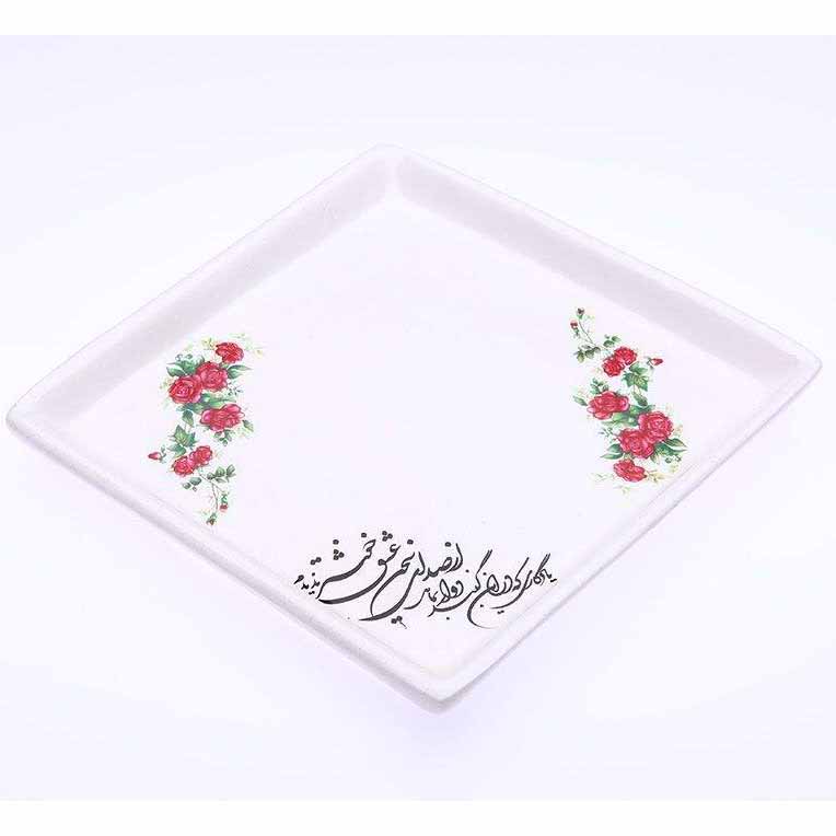 ست جاشمعی سفالی ایرانی طرح پرندگان و انار