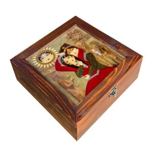 جعبه چوبی برای هدیه با طرح الهام گرفته از هنر ایرانی قاجار