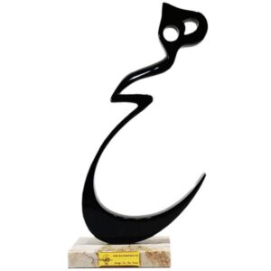 تندیس خوشنویسی هیچ فارسی با پایه چوبی G323