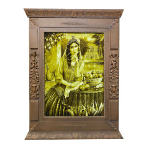 تابلو فرش دستباف ایرانی از تبریز با تصویر دختر قاجاری