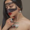 ماسک دست‌ساز بتوله – خاکستری برقع خلیجی