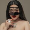 ماسک دست‌ساز بتوله – خاکستری برقع خلیجی