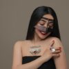 ماسک دست‌ساز بتوله – خاکستری برقع خلیجی