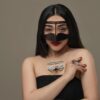 ماسک دست‌ساز بتوله – خاکستری برقع خلیجی
