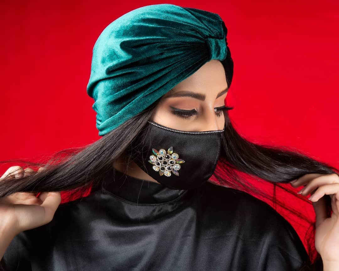 ماسک صورت گلدوزی شده دست ساز زنانه