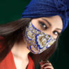 ماسک صورت زنانه گلدوزی شده دست‌ساز – مدل الماس
