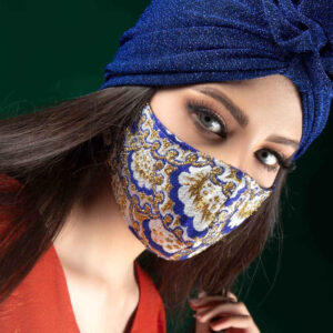 ماسک صورت زنانه گلدوزی شده دست‌ساز – مدل آبتین