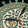 ساعت دیواری اسلامی طرح حضرت محمد (ص) با چوب منبت کاری شده