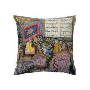 روکش کوسن مخمل چاپی – طرح تصویرسازی شاهنامه (مجموعه ۲ عددی)