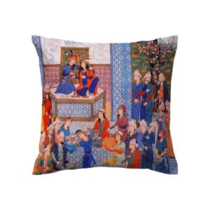روکش کوسن مخمل طرح شاهنامه بزم (مجموعه ۲ عددی)