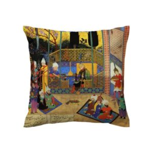 روکش کوسن مخمل ایرانی – تصویر مینیاتور شاهنامه (مجموعه ۲ عددی)