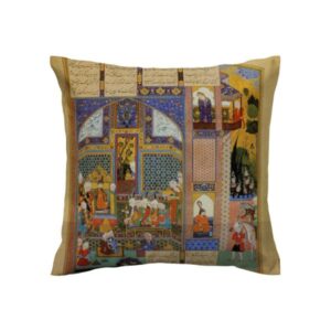 روکش کوسن مخمل ایرانی – طرح شاهنامه چاپی (مجموعه ۲ عددی)