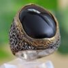 انگشتر نقره عقیق ایرانی مردانه طرح Elegance مشکی