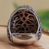 انگشتر نقره عقیق ایرانی مردانه طرح Elegance مشکی