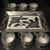 سرویس چایخوری و قهوه خوری سنگی دست ساز ایرانی – گل سنگ حکاکی شده