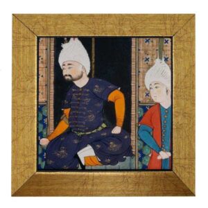 کاشی قاب‌دار تزئینی ایرانی – الهام گرفته از شاهنامه: کارن