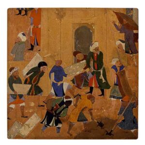 کاشی و سرامیک تزئینی ایرانی – الهام گرفته از شاهنامه: دیوار قدیمی