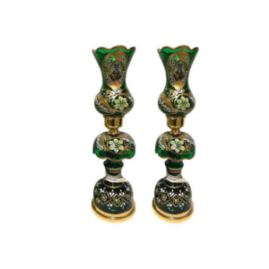 چراغ لوستر کریستال ایرانی لاله سنتی به شکل سبز شاه عباسی