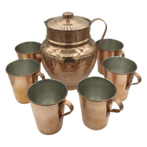 سرویس 8 عددی پارچ و لیوان مسی سنتی نیل