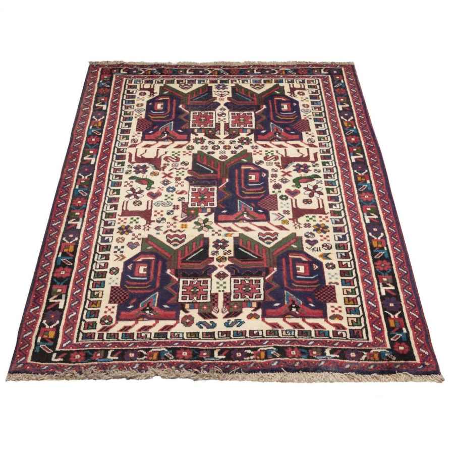 فرش دستباف قدیمی سیرجان طرح براد (هندسی) – پشم کرم