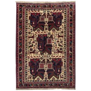 فرش دستباف قدیمی سیرجان طرح براد (هندسی) – پشم کرم
