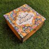 جعبه چای طرح کاشی و شعر ایرانی با صندوقچه