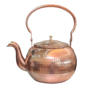 کتری مسی ایرانی بادوام، طرح سنتی الماس چکش‌کاری شده
