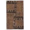 فرش چهل تکه دستباف ایرانی قدیمی قهوه‌ای