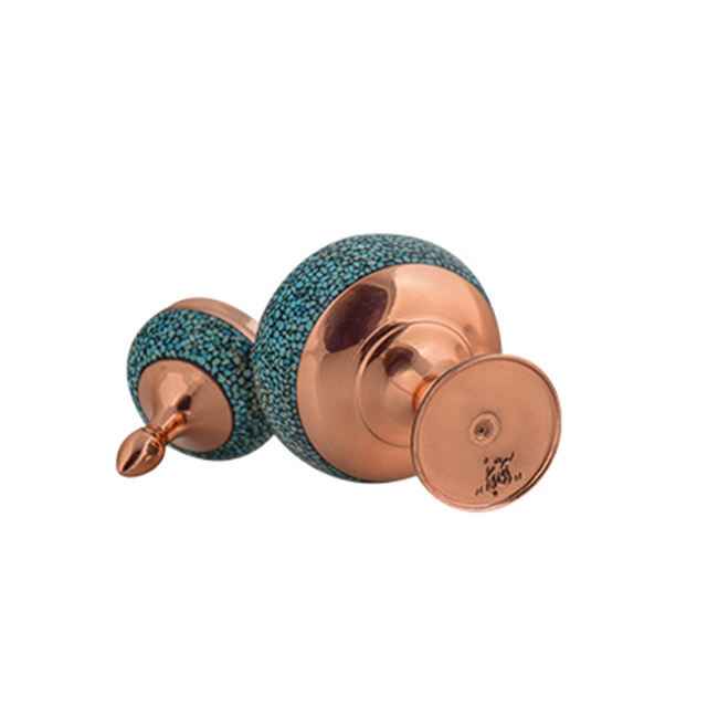 قندان مسی فیروزه کوب دست ساز ایرانی