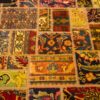 فرش چهل تکه دستباف ایرانی قدیمی زرد