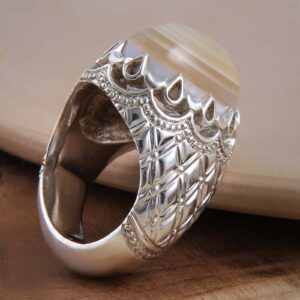 انگشتر نقره مردانه حکیم سلیمانی ایرانی