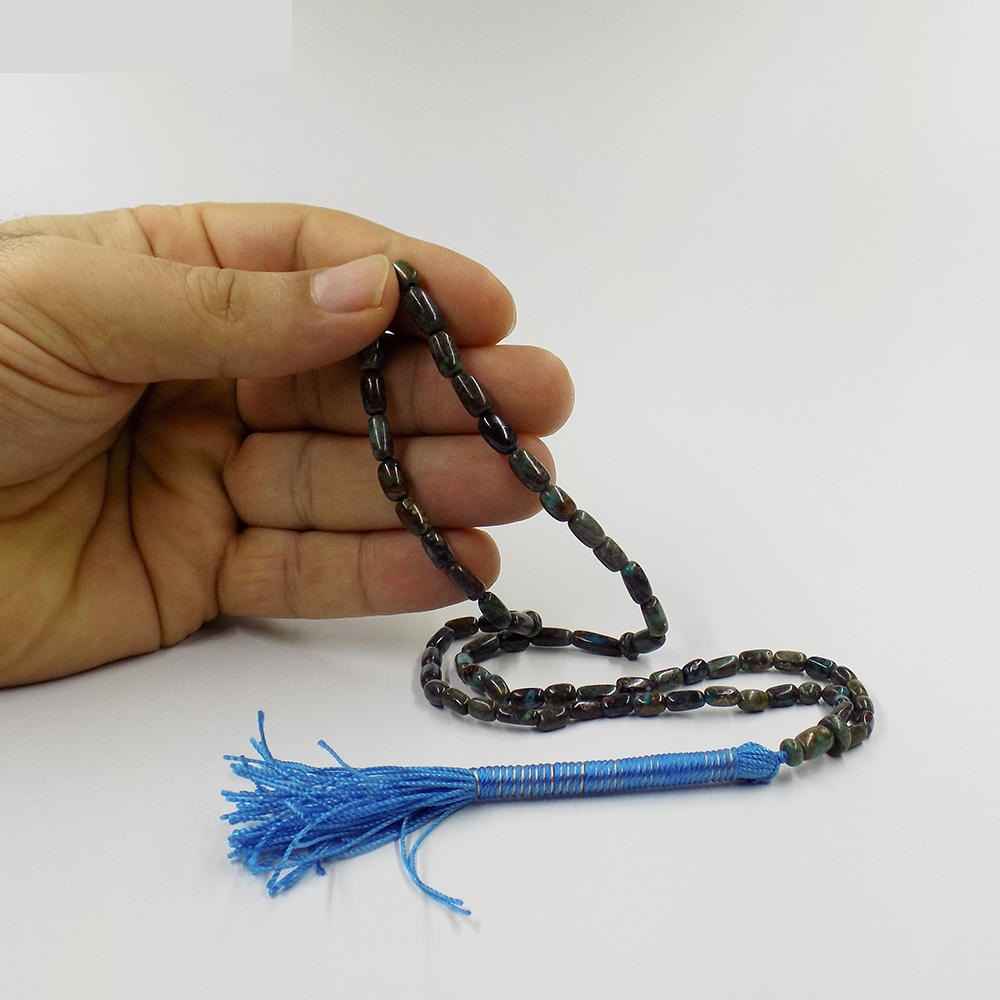 تسبیح فیروزه نیشابوری ۶۶ دانهای دستساز، رنگارنگ