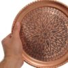سینی پذیرایی مسی طرح جی۸۴ - الگوی هندسی خطی حکاکی شده با دست