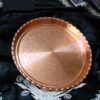 سینی پذیرایی مسی طرح گل‌ها - طراحی هندسی الهام‌گرفته از گل حکاکی شده با دست